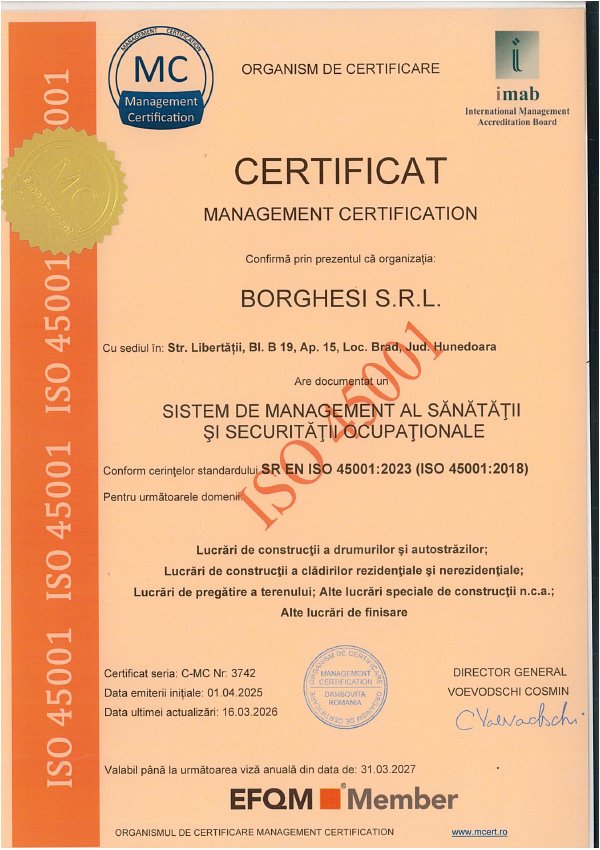 Certificat ISO 45001